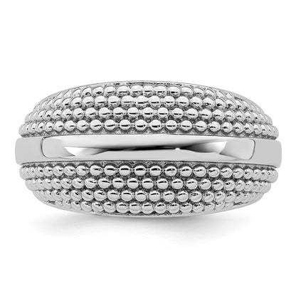 Sterlingsilber Rhodiniert Strukturiert Ring (size 6 Nur)