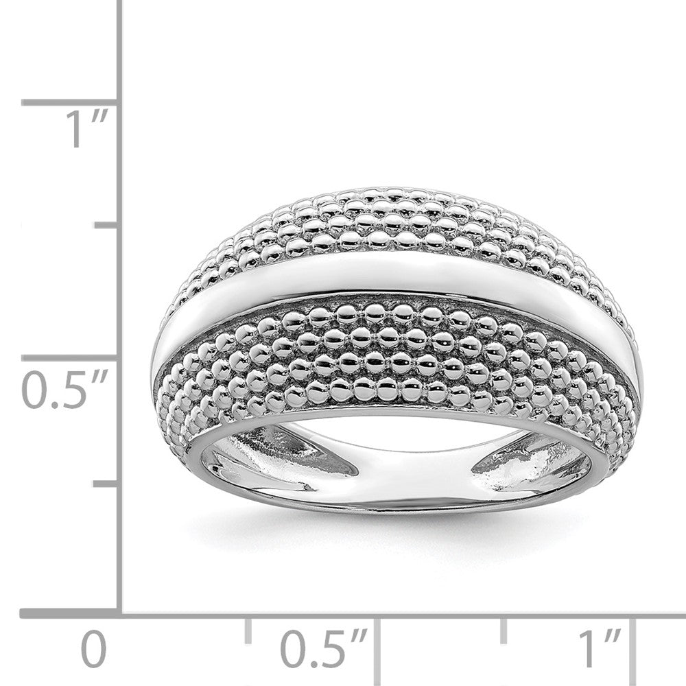 Sterlingsilber Rhodiniert Strukturiert Ring (size 6 Nur)