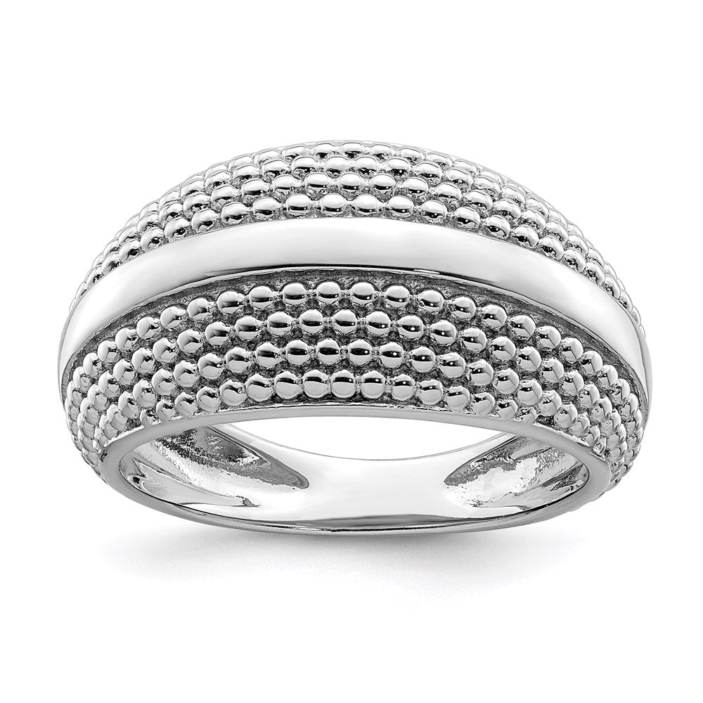 Sterlingsilber Rhodiniert Strukturiert Ring (size 6 Nur)