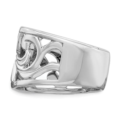 Sterlingsilber Rhodiniert Blume Ring