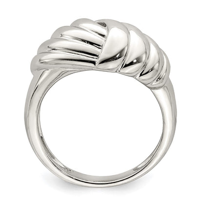 Sterlingsilber Weaved Gewellt Ring (size 8 Nur)