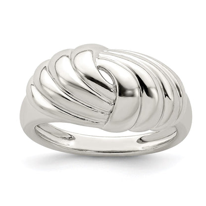 Sterlingsilber Weaved Gewellt Ring (size 8 Nur)