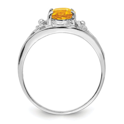 Sterlingsilber Rhodium Citrin Ring