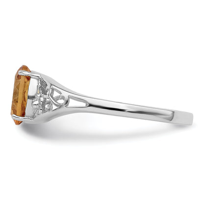 Sterlingsilber Rhodium Citrin Ring