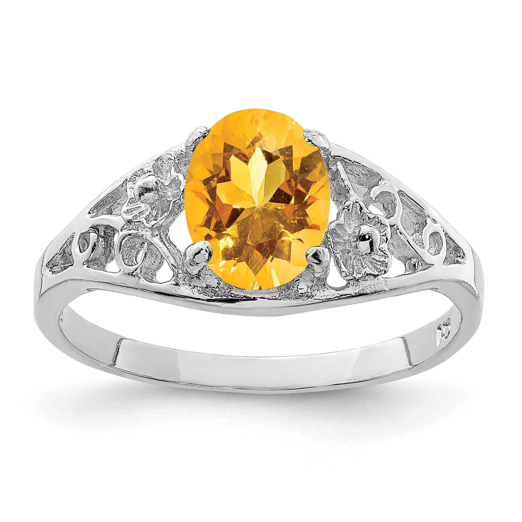 Sterlingsilber Rhodium Citrin Ring