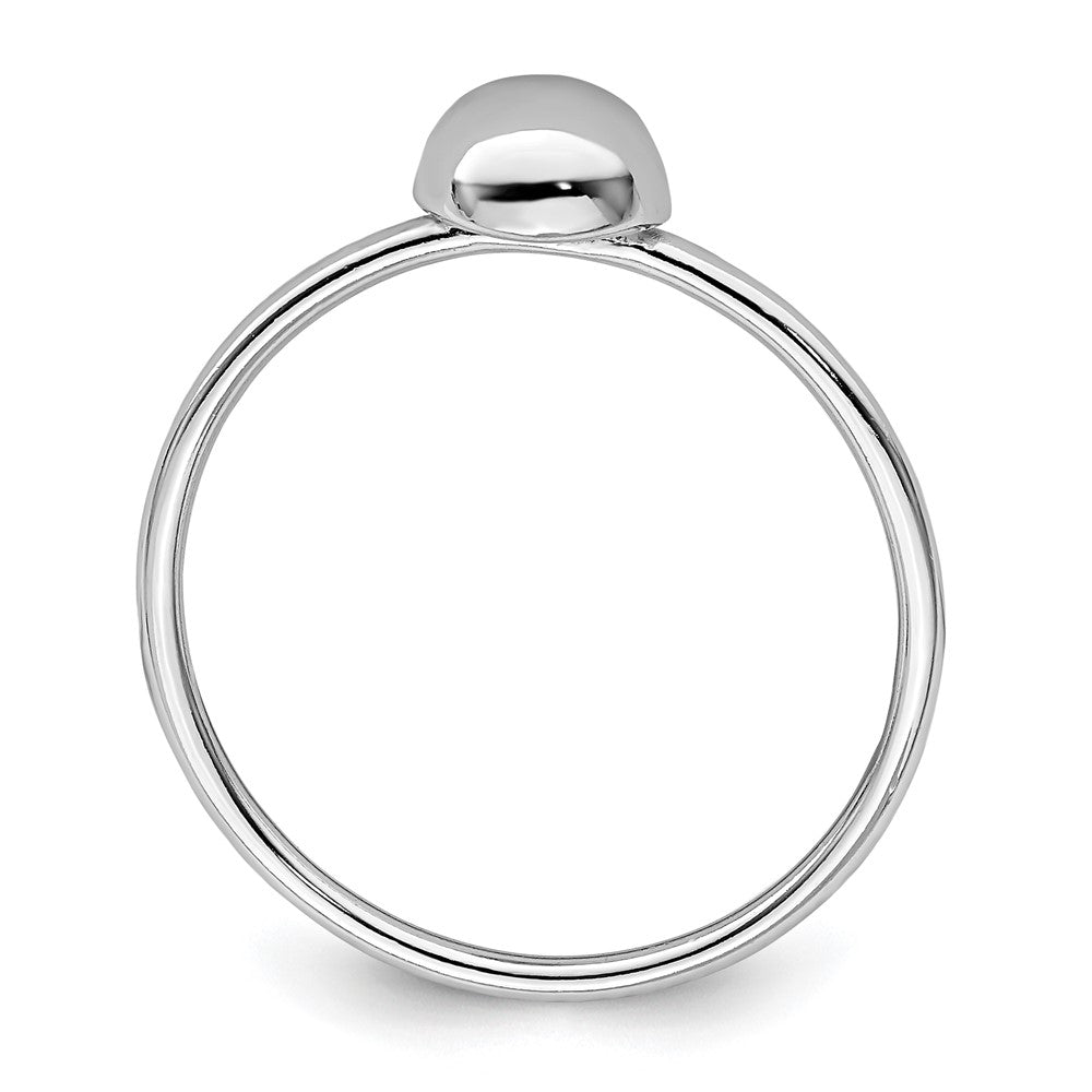 Sterlingsilber Rhodiniert Poliert Perle Ring