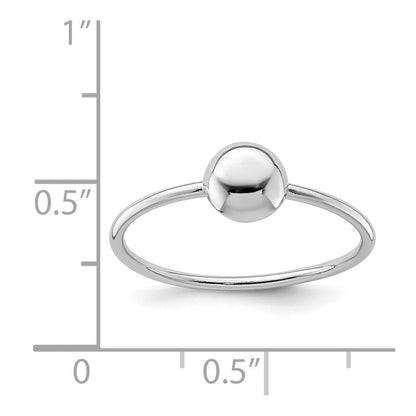 Sterlingsilber Rhodiniert Poliert Perle Ring