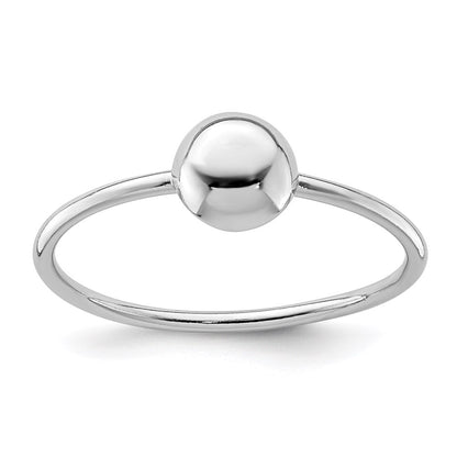 Sterlingsilber Rhodiniert Poliert Perle Ring