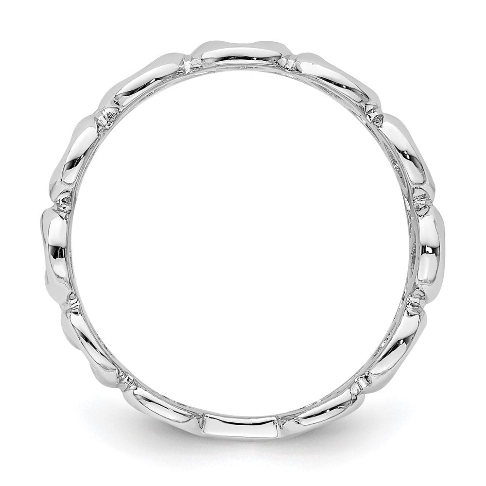 Sterlingsilber Rhodiniert Fantasie Swirls Ring (size 6 Nur)