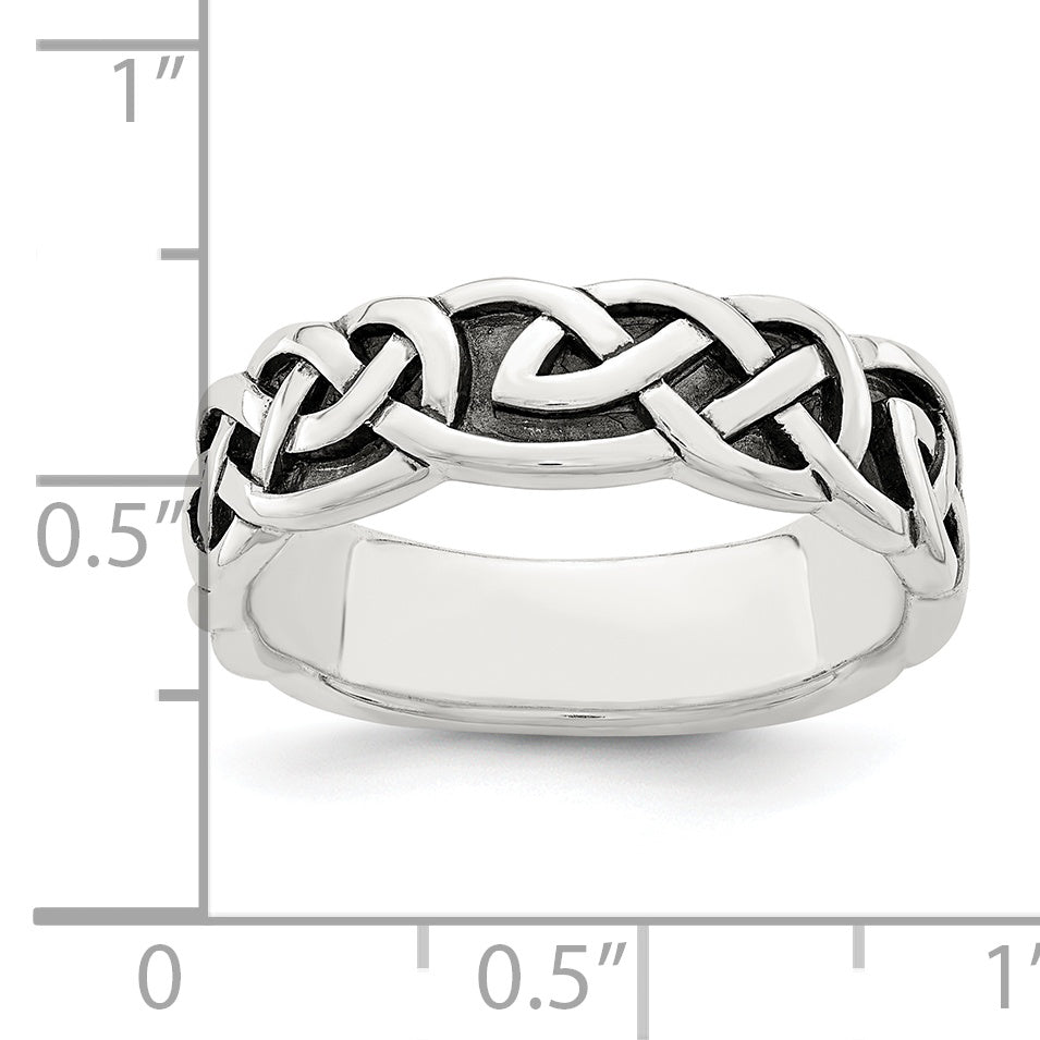 Sterlingsilber Antikisiert Keltisch Knoten Ring