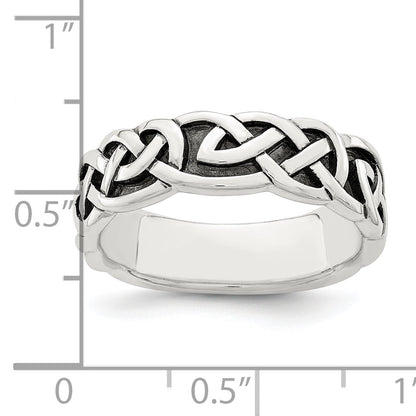 Sterlingsilber Antikisiert Keltisch Knoten Ring