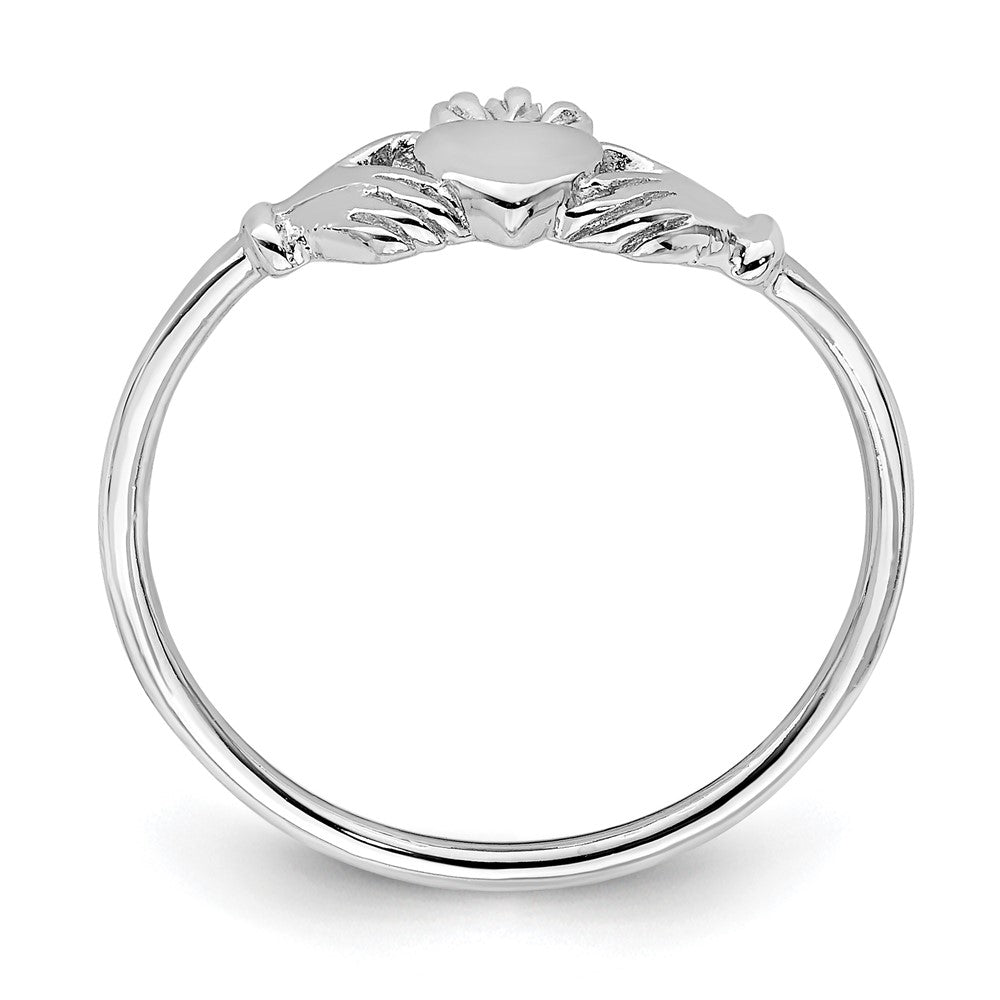 Sterlingsilber Rhodiniert Claddagh Ring