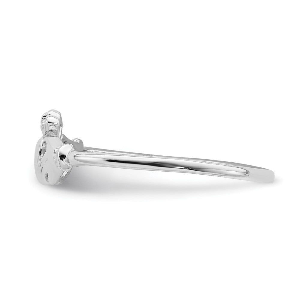 Sterlingsilber Rhodiniert Claddagh Ring