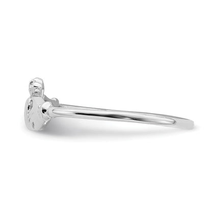 Sterlingsilber Rhodiniert Claddagh Ring