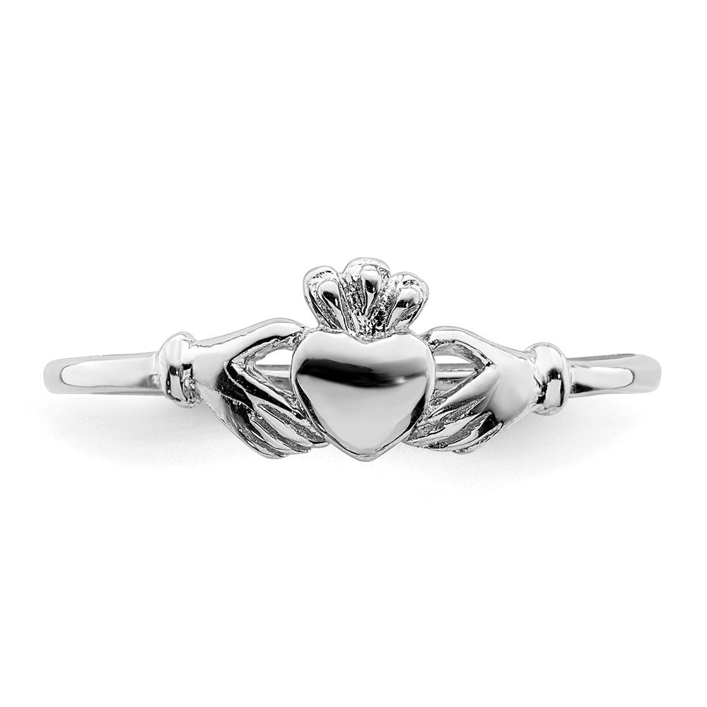 Sterlingsilber Rhodiniert Claddagh Ring