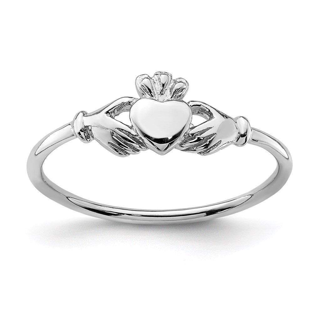 Sterlingsilber Rhodiniert Claddagh Ring