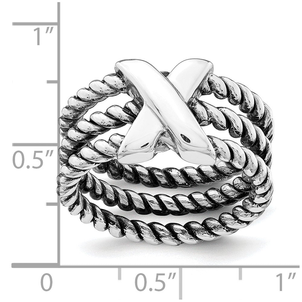 Sterlingsilber Oxidiert Ring (size 6 Nur)