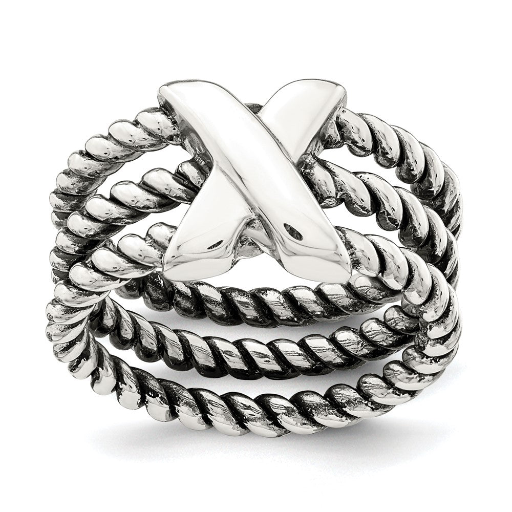 Sterlingsilber Oxidiert Ring (size 6 Nur)