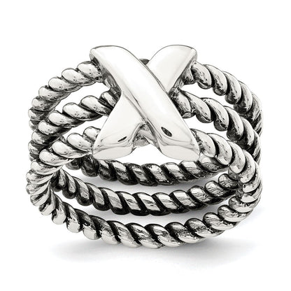 Sterlingsilber Oxidiert Ring (size 6 Nur)