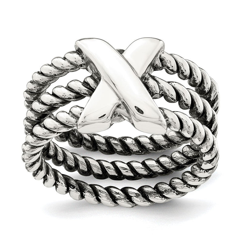 Sterlingsilber Oxidiert Ring (size 6 Nur)