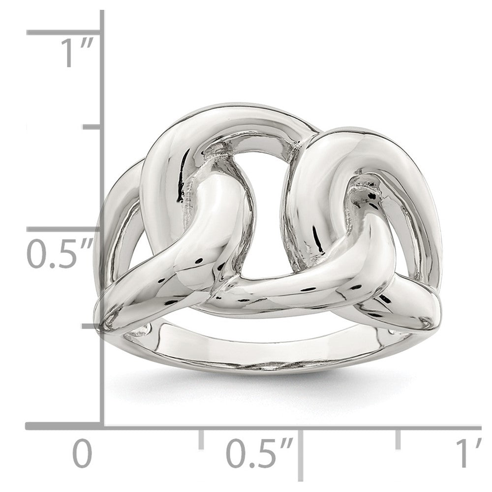 Sterlingsilber Linked Knoten Ring (size 6 Nur)