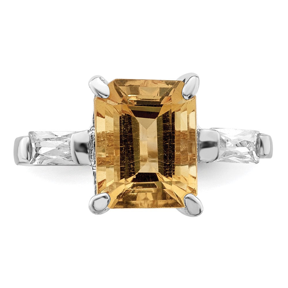 Sterlingsilber Rhodium Citrin Ring