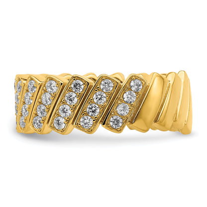 Sterlingsilber Goldfarben Schräg Zirkonia Ring