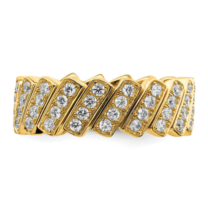 Sterlingsilber Goldfarben Schräg Zirkonia Ring