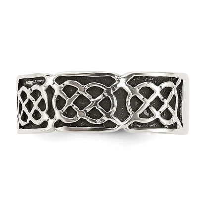 Sterlingsilber Antikisiert Keltisch Ring (size 7 Nur)