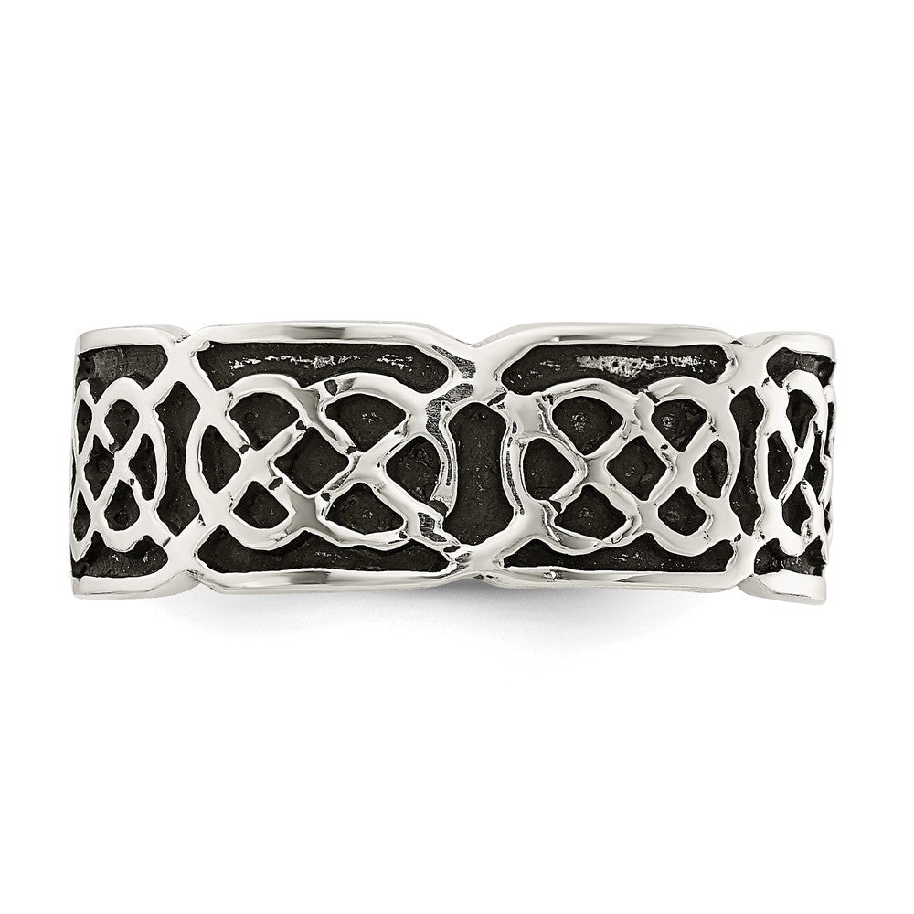 Sterlingsilber Antikisiert Keltisch Ring (size 7 Nur)