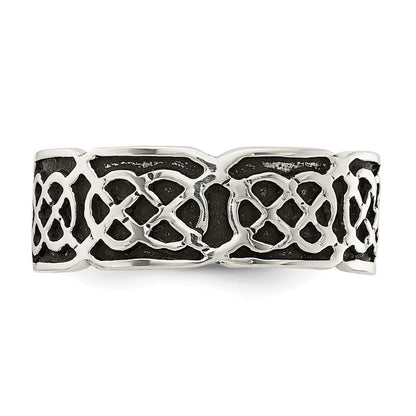 Sterlingsilber Antikisiert Keltisch Ring (size 7 Nur)