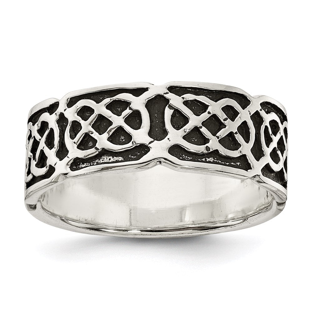 Sterlingsilber Antikisiert Keltisch Ring (size 7 Nur)