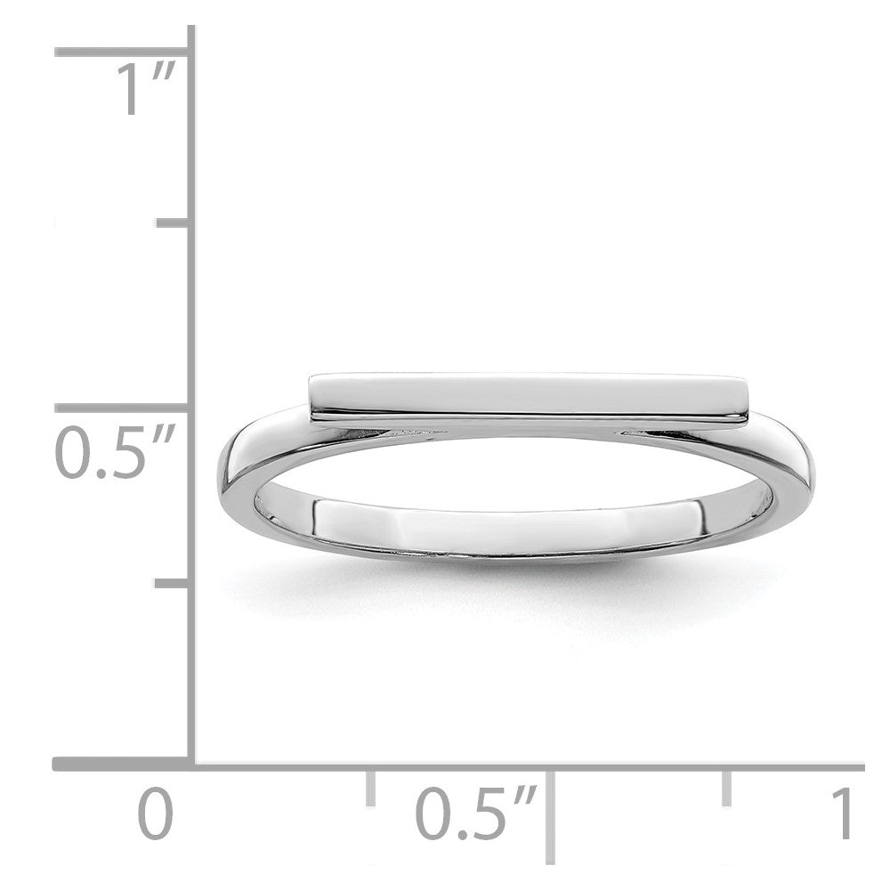 Sterlingsilber Rhodiniert Poliert Stab Ring