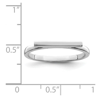 Sterlingsilber Rhodiniert Poliert Stab Ring