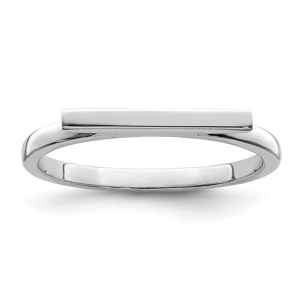 Sterlingsilber Rhodiniert Poliert Stab Ring