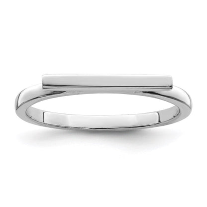 Sterlingsilber Rhodiniert Poliert Stab Ring