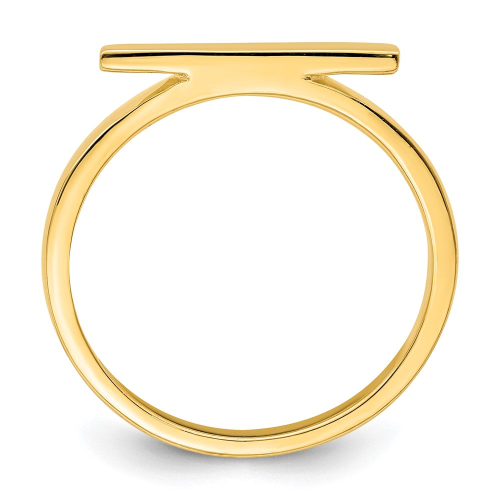 Sterlingsilber Goldfarben Poliert Stab Ring (size 6 Nur)