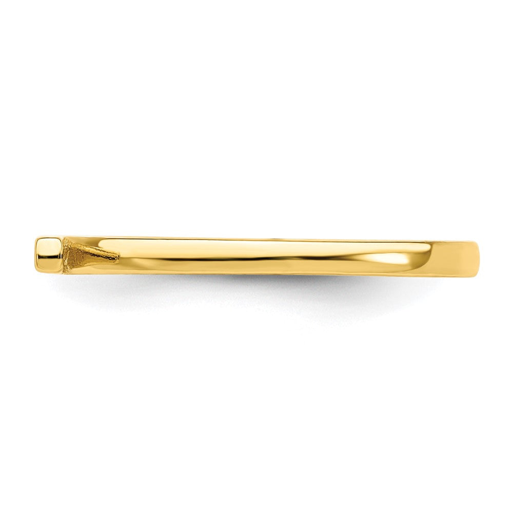 Sterlingsilber Goldfarben Poliert Stab Ring (size 6 Nur)