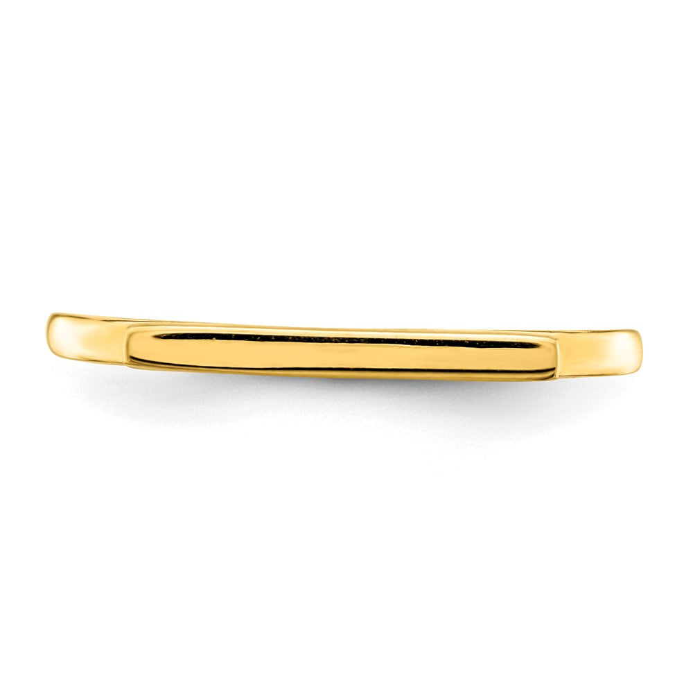 Sterlingsilber Goldfarben Poliert Stab Ring (size 6 Nur)