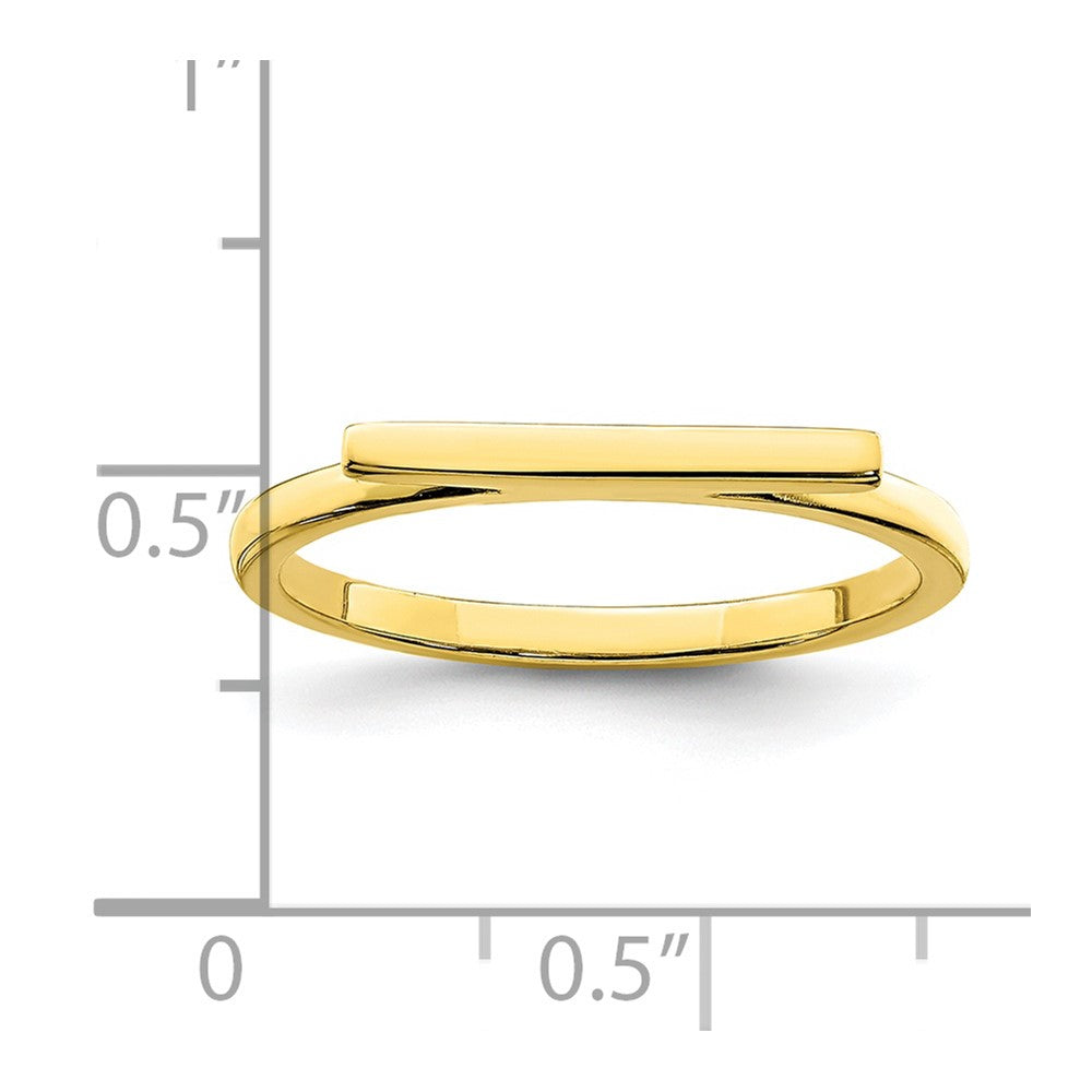 Sterlingsilber Goldfarben Poliert Stab Ring (size 6 Nur)