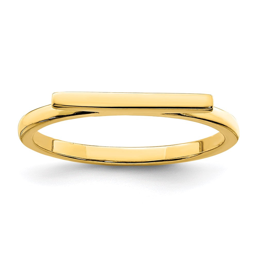 Sterlingsilber Goldfarben Poliert Stab Ring (size 6 Nur)