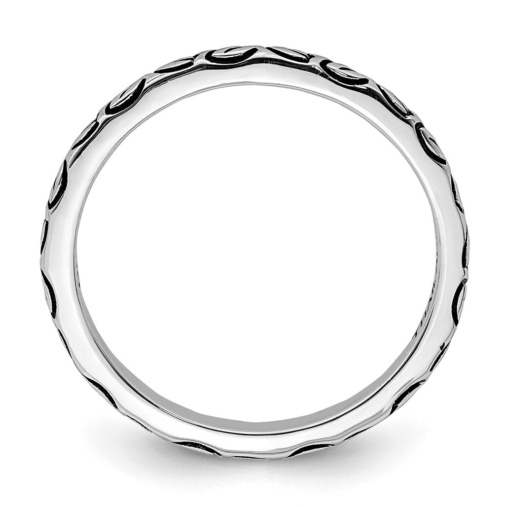 Sterlingsilber Rhodiniert Antikisiert Blatt Ring