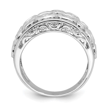 Sterlingsilber Rhodiniert Zargenfassung Set Fantasie Zirkonia Ring