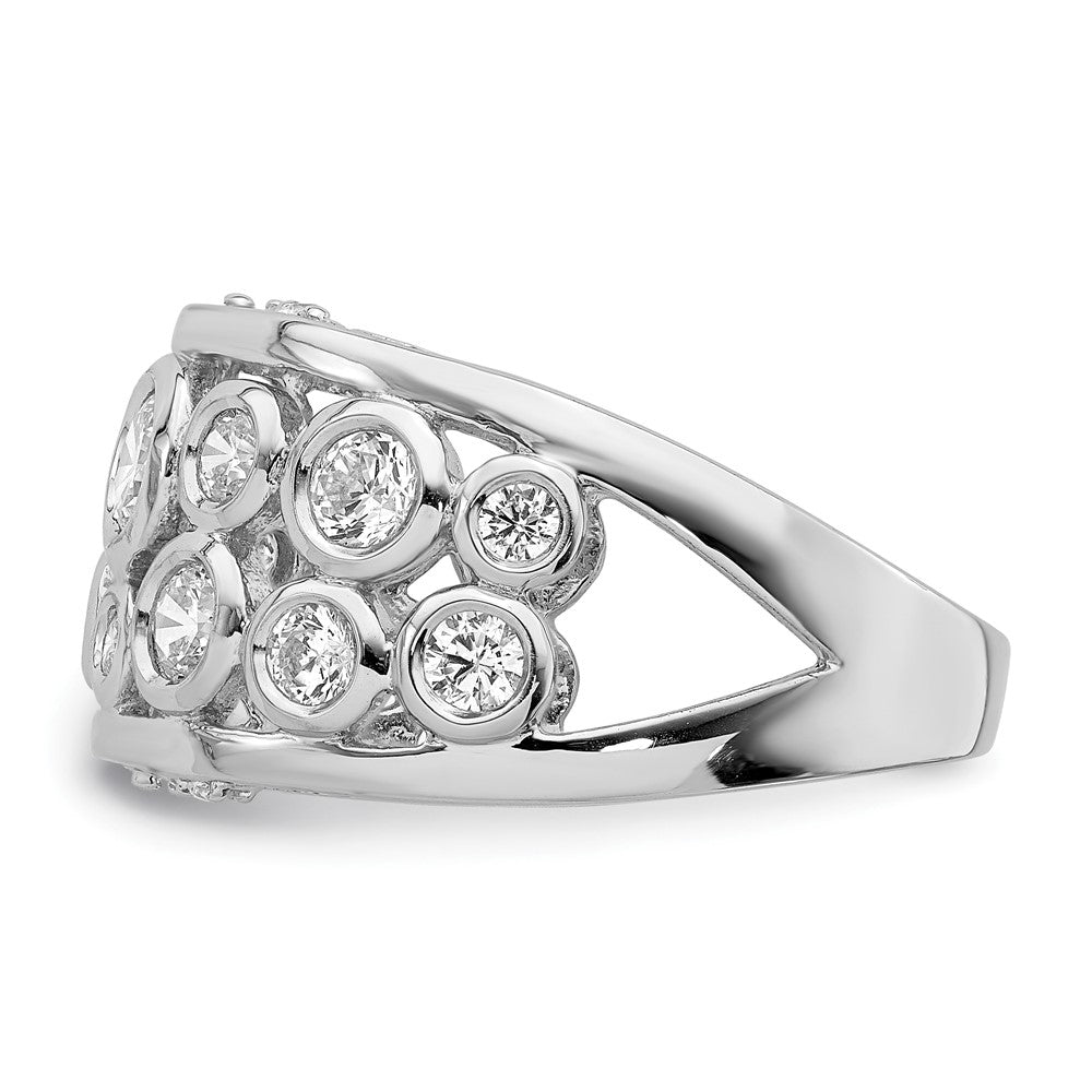Sterlingsilber Rhodiniert Zargenfassung Set Fantasie Zirkonia Ring