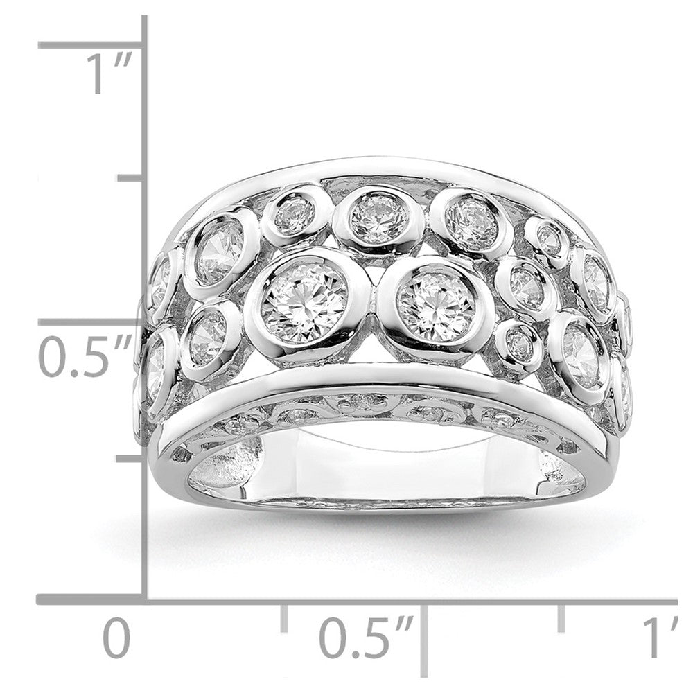 Sterlingsilber Rhodiniert Zargenfassung Set Fantasie Zirkonia Ring