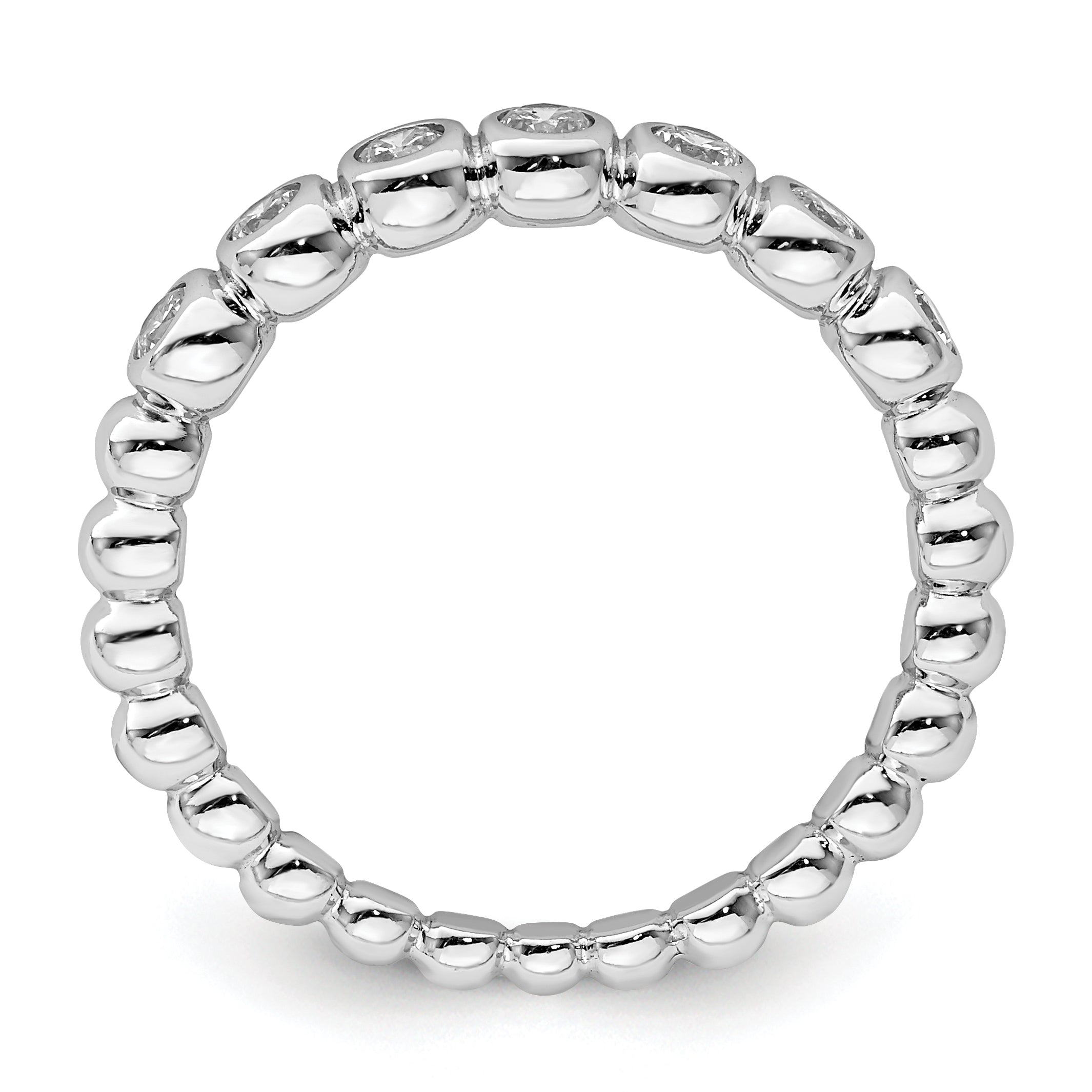 Sterlingsilber Rhodiniert Zirkonia Ring