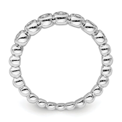Sterlingsilber Rhodiniert Zirkonia Ring