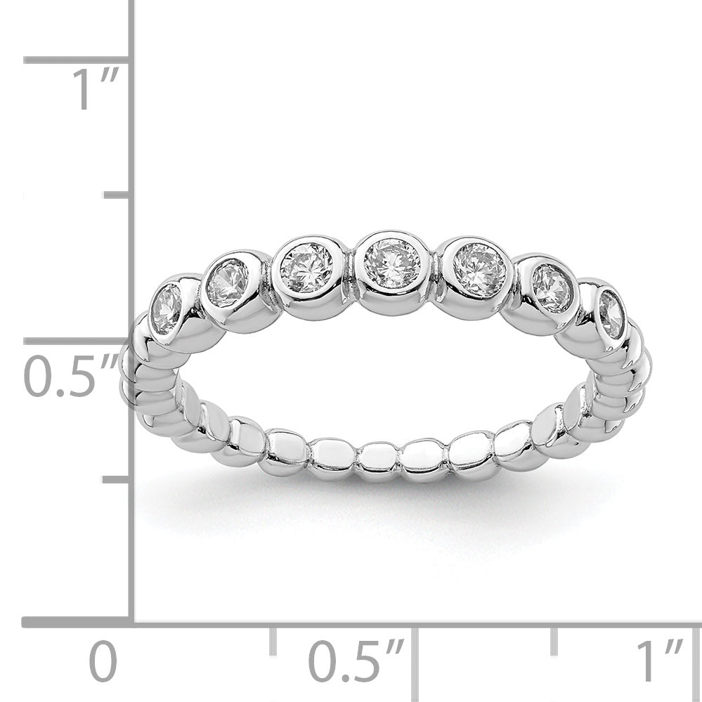 Sterlingsilber Rhodiniert Zirkonia Ring