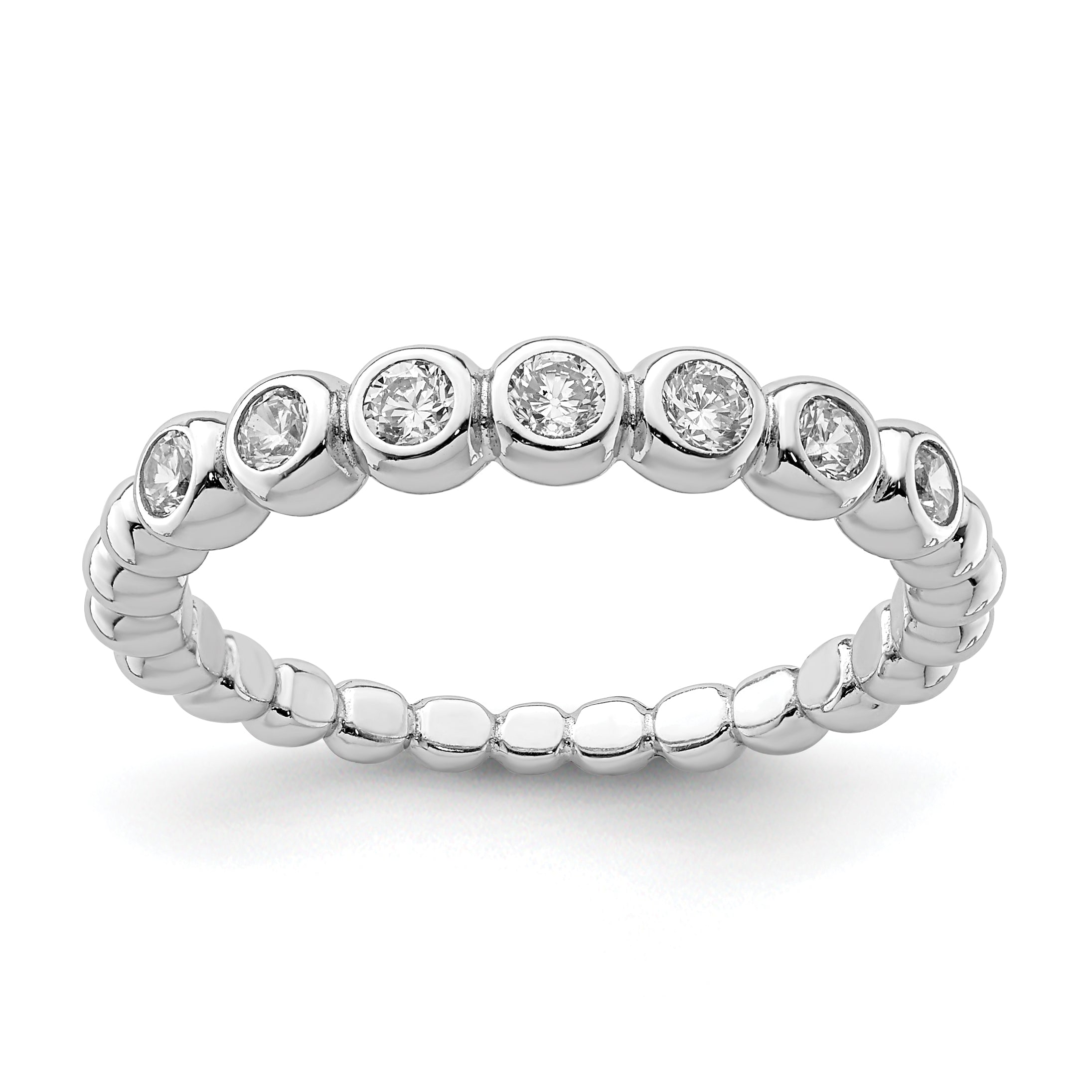 Sterlingsilber Rhodiniert Zirkonia Ring