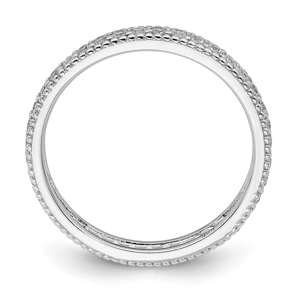 Sterlingsilber Rhodiniert Zirkonia Ring